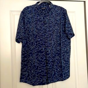 Karl Lagerfeld Paris mens casual button down shirt sleeve shirt